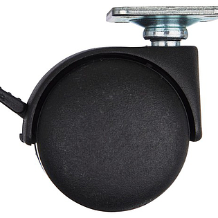 ROULETTE JUMELEE NOIR PIVOTANTE PLATINE D50 30KG