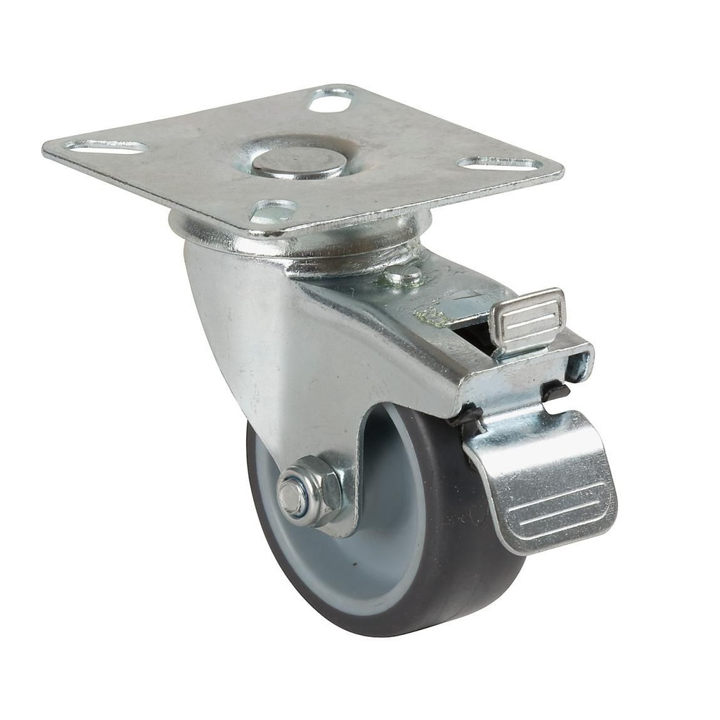 ROULETTE UTI PLATINE PIVOTANTE A FREIN D50 35KG