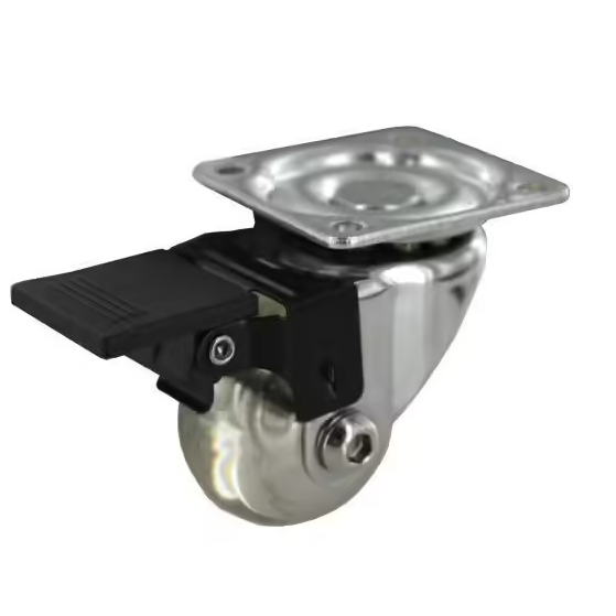 ROULETTE ROLLER PIVOTANTE A FREIN TRANSLUCIDE 20K D35