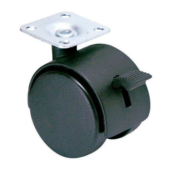 ROULETTE TWINY NOIR PIVOTANTE A FREIN 40K D50