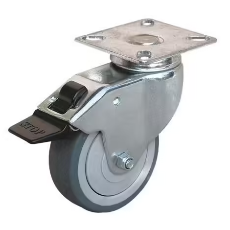 ROULETTE UNIR PIVOTANTE A FREIN GRIS 40K D50