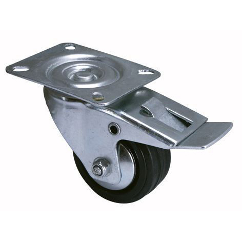 ROULETTE PORTR PIVOTANTE A FREIN NOIR 80K D80
