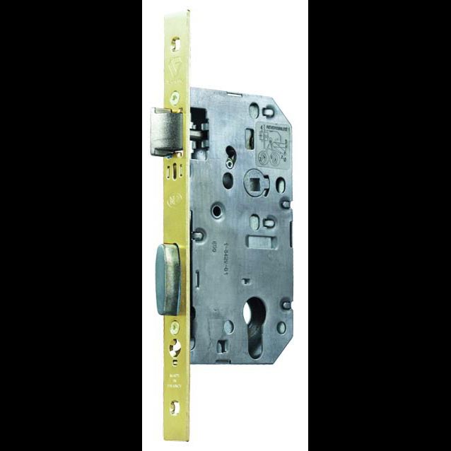 SERRURE D455 CLE I AXE40 ENTRAXE70 C7 BC LAITON DROITE REVERSIBLE AVEC GACHE