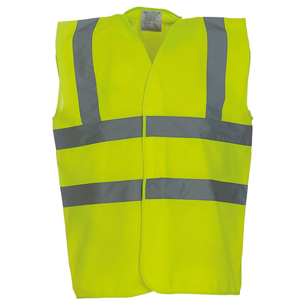GILET DE SECURITE FLUORESCENT JAUNE - 120G - TAILLE XL - 04 BANDES
