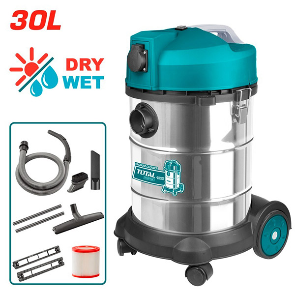 ASPIRATEUR EAU ET POUSSIERE 30 L - 1400W - CUVE INOX