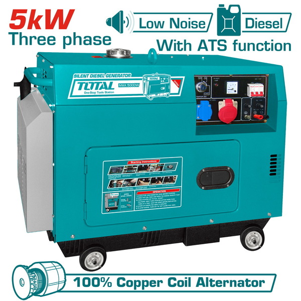 GROUPE ELECTROGENE 5KVA - TRIPHASE - DIESEL - SILENCIEUX - AVEC INVERSEUR AUTO
