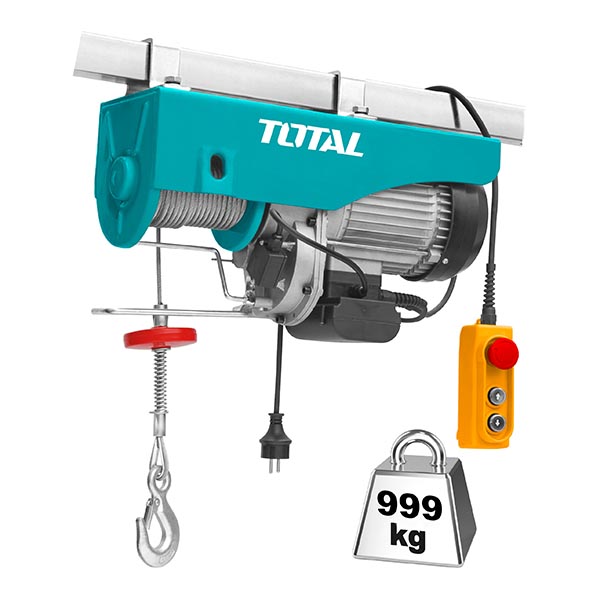 TREUIL ELECTRIQUE 220 V 1600 W CHARGE (500 KG SIMPLE 999 KG DOUBLE) HMAX 12M