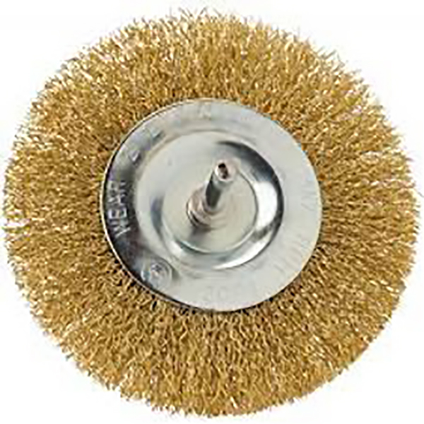 BROSSE CIRCULAIRE EN LAITON POUR PERCEUSE - 100 MM