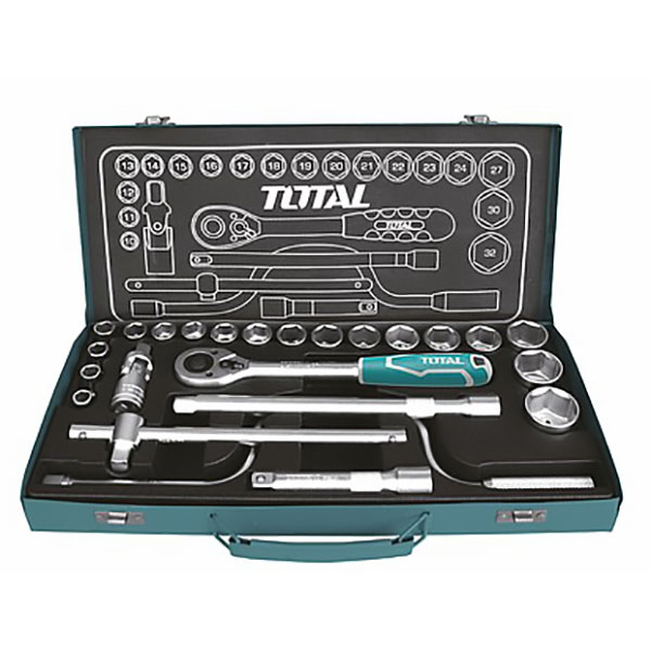 CLE A DOUILLE A CLIQUET 1/2" 24PCS (10-32MM)