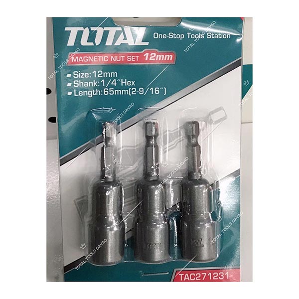 PACK DE 3 DOUILLES MAGNETIQUES - 12 MM