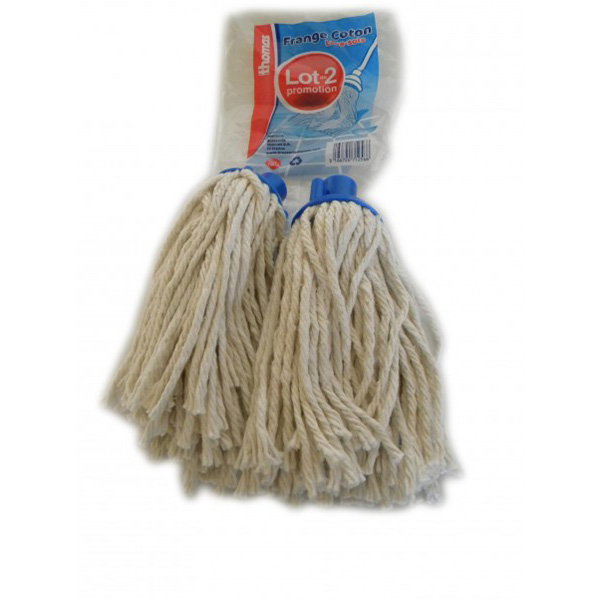 LOT DE 2 FRANGES COTON COUS SACHET IMPRIME