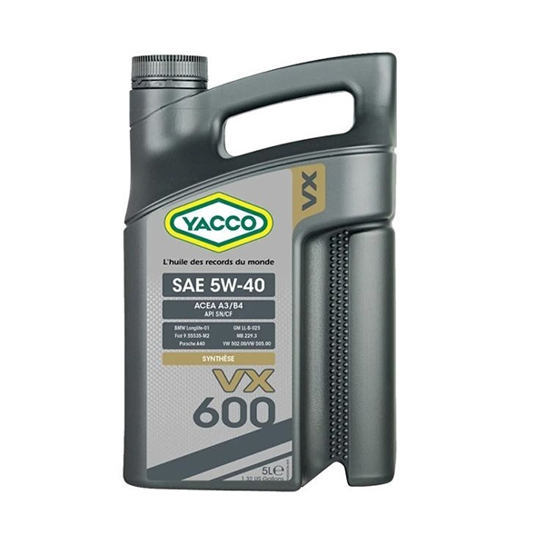 HUILE MOTEUR VX 600 5W40 SL/CF 5LITRES