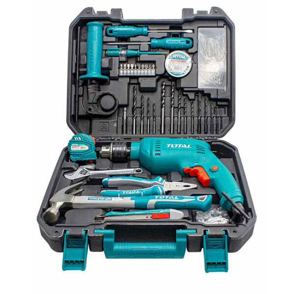 Coffret outils de 115 pièces avec Perceuse à percussion 680W