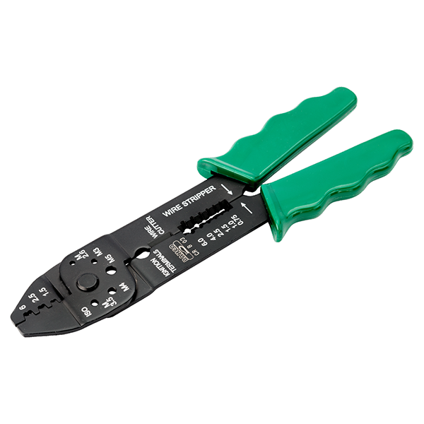 PINCE COSSE A SERTIR VERTE - 0.75 A 6 MM2 - L220 MM