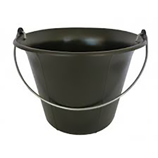 SEAU 11L NOIR PLASTIQUE FOND PLAT ANSE 5,3MM