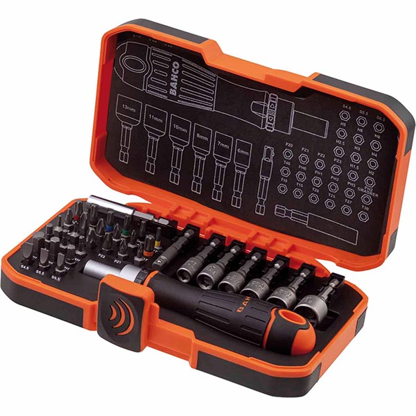 TOURNEVIS INTERCHANGEABLE A CLIQUET PORTE EMBOUT 1/4" - 36 PCS