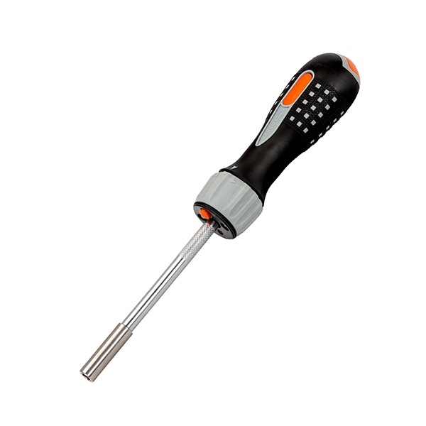 TOURNEVIS A CLIQUET PORTE EMBOUT 1/4" AVEC LAMPE LED - L135 MM - 6 PCS