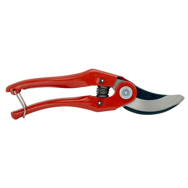 SECATEUR A LAMES CROISANTES AVEC POIGNEES EN ACIER PRESSE EMBOUTI ET TETE DE COUPE COUDEE 25MM