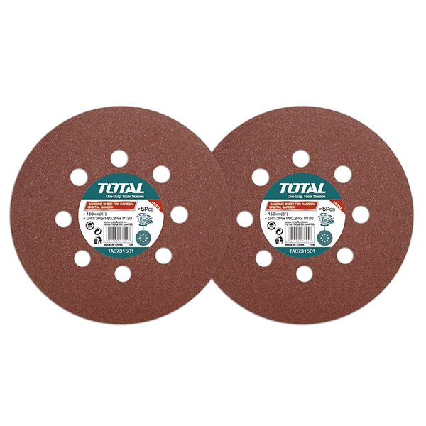 DISQUE PONCAGE 150MM (6") 3PCS P80 ET 02 PCS P120 TAC731501