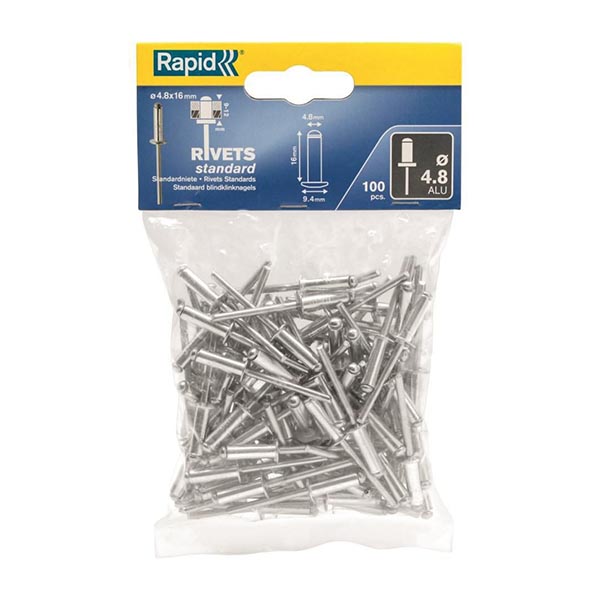 RIVET ALUMINIUM 4.8X16MM - BTE 100PCS