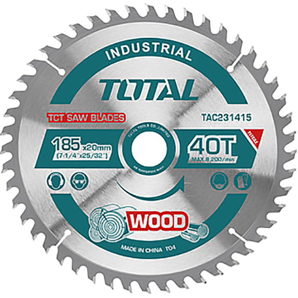 DISQUE A BOIS CIRCULAIRE D185MM(7-1/4-), 40T/20MM