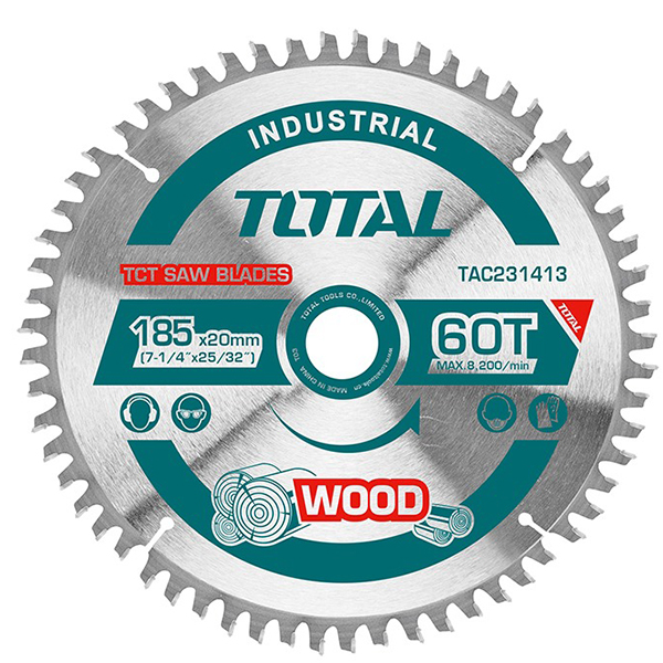 DISQUE A BOIS CIRCULAIRE D185MM(7-1/4-), 60DENT/20MM