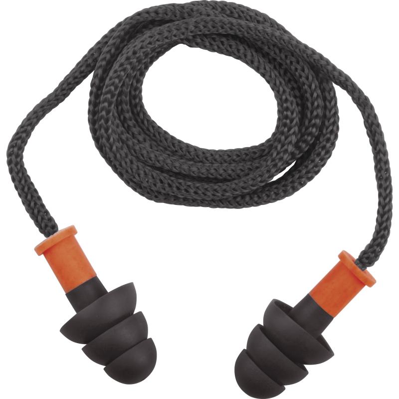 BOUCHON D'OREILLE ANTIBRUIT REUTILISABLE AVEC CORDON ET BOITIER DE RANGEMENT - BTE DE 50PCS