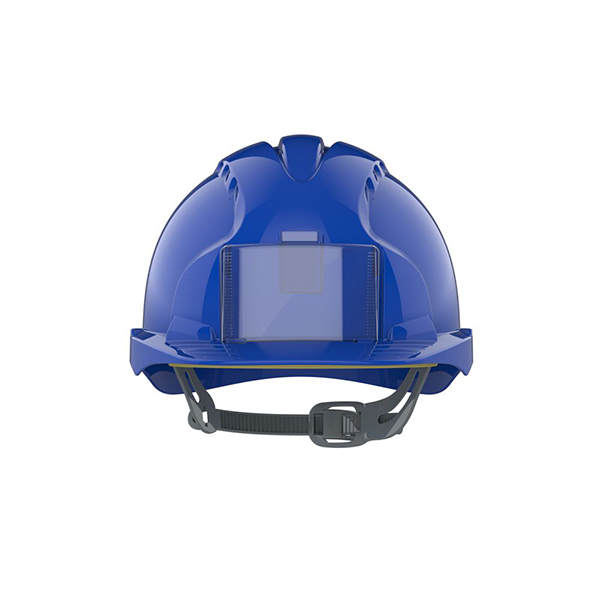 CASQUE DE CHANTIER BLEU AVEC  JUGULAIRE 2PTS