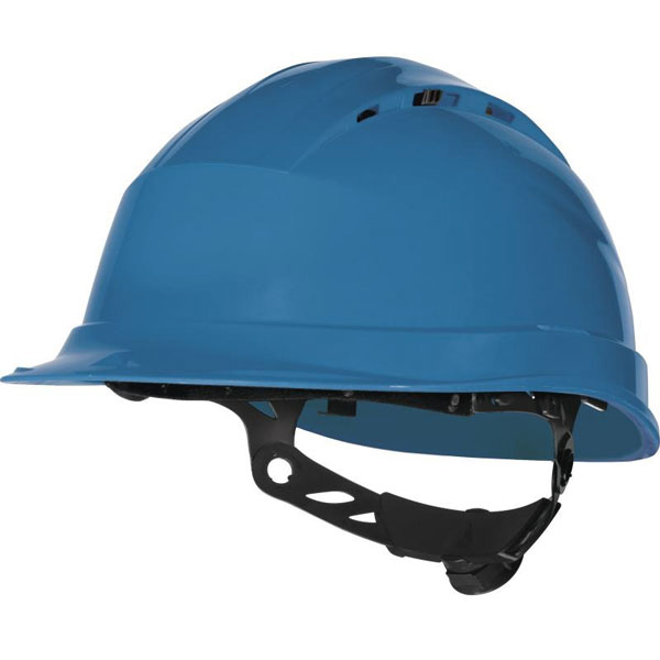 CASQUE DE CHANTIER VENTILE A SERRAGE ROTOR QUARTZUP4  BLEU