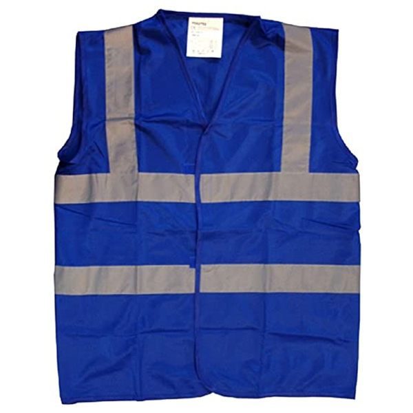 GILET DE SECURITE BLEU LUMINEUX AVEC LOGO