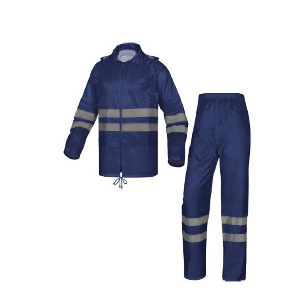 ENSEMBLE DE PLUIE AVEC BANDE HV BLEU MARINE TXXL
