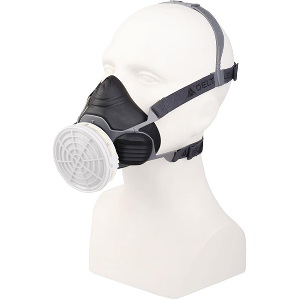 DEMI MASQUE RESPIRATOIRE EN CAOUTCHOUC 1FILTRE (SANS CARTOUCHE)
