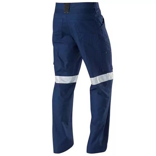 PANTALON MULTI POCHE EN DRILL 100% COTON AVEC BANDE REFLECHISSANTE HT