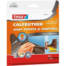 [50853] BALAI POUR PORTE ET FENETRE TYPE E ADHE 9X4MM 6M BLANC