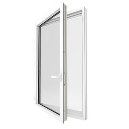 [50985] OUVRANT A LA FRANÇAISE ALUMINIUM BLANC SIMPLE VITRAGE, MOUSTIQUAIRE OFFERTE 800 X 820