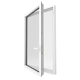 [50987] OUVRANT A LA FRANÇAISE ALUMINIUM BLANC SIMPLE VITRAGE, MOUSTIQUAIRE OFFERTE 1200 X 1150