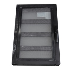 [50878] JALOUSIES ALUMINIUM EN VERRE IMPRIME, MOUSTIQUAIRE OFFERTE 400 X 600 NOIR