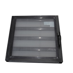 [50882] JALOUSIES ALUMINIUM EN VERRE IMPRIME, MOUSTIQUAIRE OFFERTE 600 X 600 NOIR