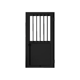 [50927] PORTE BARAUDEE ALUMINIUM 900 X 2175 NOIR DROITE