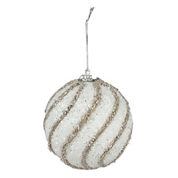 [14144] BOULE DE NOEL FIL JUTE PAILL 8CM