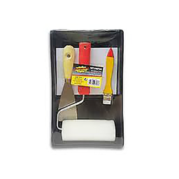 [19508] BAC A PEINDRE BAC+ROULEAU MOUSSE 12CM+PINCEAU+COUTEAU