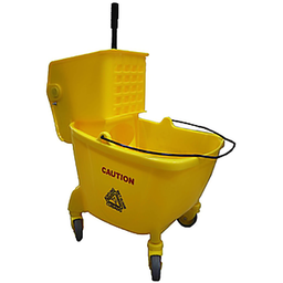 [19563] CHARIOT DE MENAGE JAUNE 24L 54X38X92CM