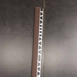 [29960] PROFILS D ESCALIER EN ALUMINIUM 11 MM AVEC BANDE PVC 2,50 ML _ MARRON