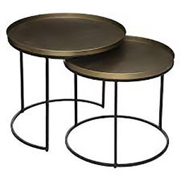[112043] TABLE CAFE METAL BASILE X2