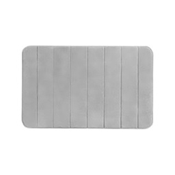 [210213] TAPIS DE BAIN MEMORY FOAM 50X80 STRIPES GRIS CLAIR
