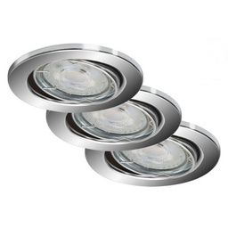 [112360] SPOTS ENCASTRABLES LED SET DE3 METAL CHROME INCL 3 XLED GU10 55W 460LM 3 000K