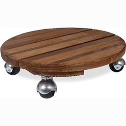 [41956] ROULE PLANTES BOIS ROND 37CM (4 ROUES)