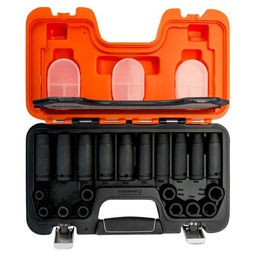 [325921] JEU MIXTE DE DOUILLES A CHOC 6 PANS 1/2", DIMENSIONS METRIQUES, ET FINITION PHOSPHATEE - 20 PCS
