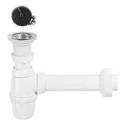 [326413] ENSEMBLE SIPHON EVIER BOUCHON CHAINETTE AVEC TUBE + ROSACE D40MM