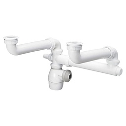 [326460] ENSEMBLE LAVABO 2 VASQUES BONDES BOUCHON